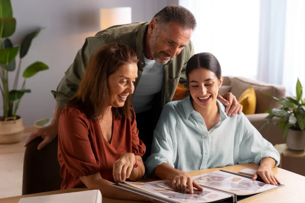 Happy diverse Canadian family at home – illustrating peace of mind with critical illness insurance in Ontario